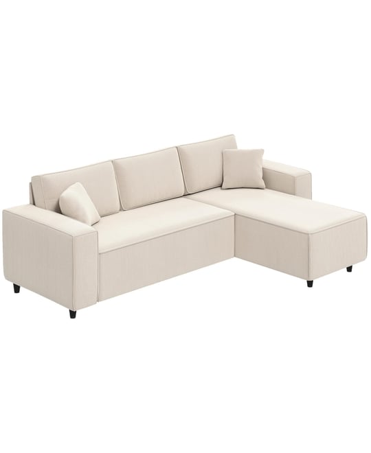Chaise Sectional Sofa, Corduroy Fabric Corner Couch,