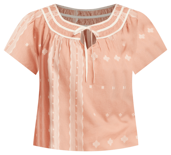 Short Sleeve Peasant Blouse