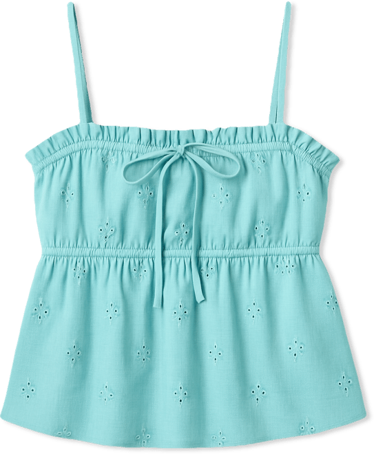 Juniors' Alexia Cotton Eyelet Empire-Waist Tank