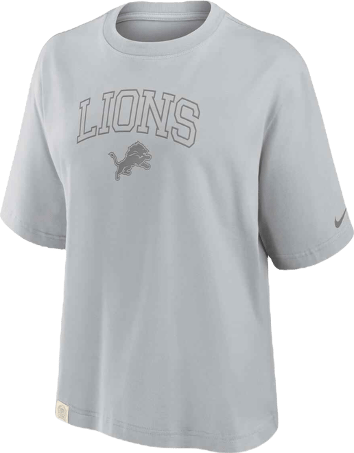Women's Gray Detroit Lions Glory Arch Boxy T-Shirt