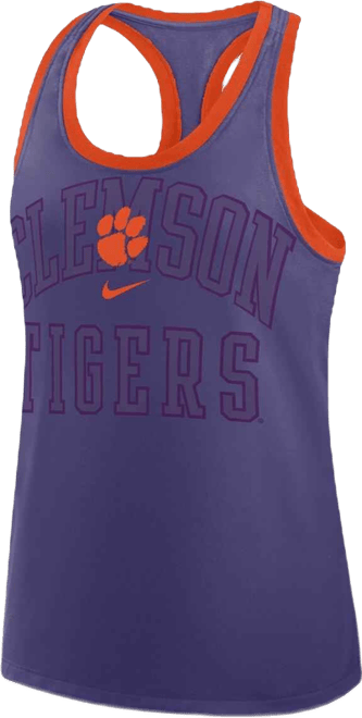 Women's Purple Clemson Tigers Primetime Tri-Blend Racerback Tank Top
