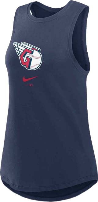 Women's Navy Cleveland Guardians Legacy Icon High Neck Performance Tank Top