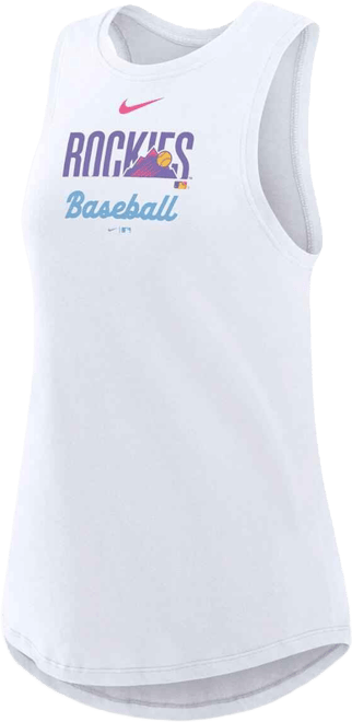 Women's White Colorado Rockies 2025 City Connect Tri-Code High Neck Performance Tank Top