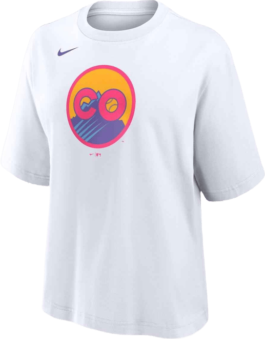 Women's White Colorado Rockies 2025 City Connect Logo Boxy T-Shirt