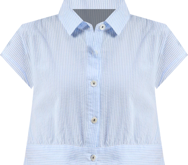 Women's Oversized Crop Shirt in Classic Stripes