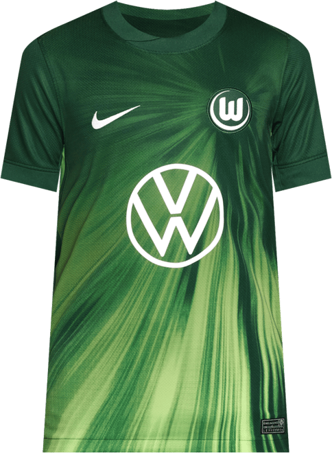 VfL Wolfsburg 2025/26 Stadium, domácí Replika fotbalového trička Nike Dri-FIT s krátkým rukávem pro mládež