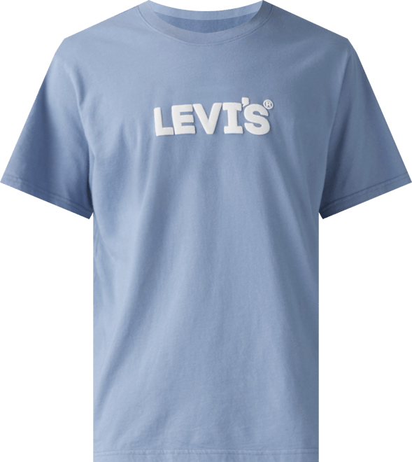 Men's Relaxed Fit Box Tab Short Sleeve Logo Graphic Crewneck T-Shirt