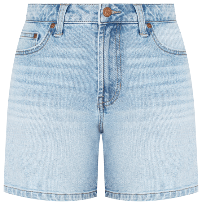 Juniors' High-Rise Denim Bermuda Shorts