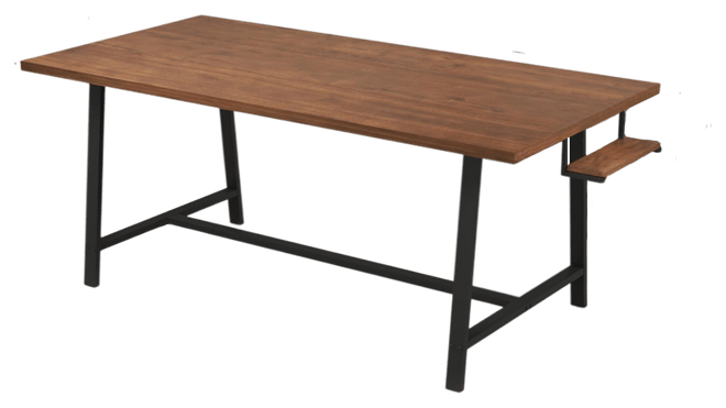 72 Inch Dining Table Rectangular Kitchen Table with 2-Bottle Wine Rack for 5-7