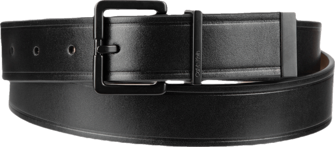 Men's Metal Finishes Leather Dress Belt