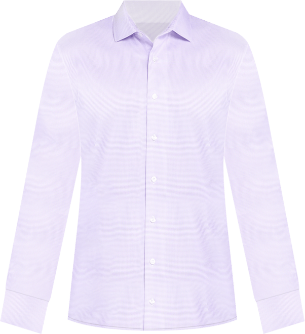 Men's Houndstooth Hybrid Slim Fit Easy Care Long Sleeve Shirt