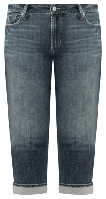 Plus Size Suki Mid Rise Curvy Fit Straight Crop Jeans