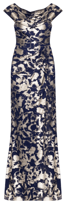 Women's Floral-Foil Powermesh Sheath Dress