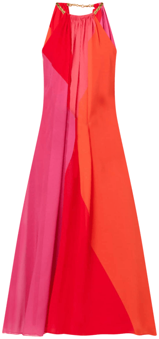 adrianna papell women's colorblocked halter dress Back in stock for another season! Snag this stunning Adrianna Papell Color  Block Chiffon Trapeze Dress With Chain Halter Neckline while it lasts  get  it before it sells out again. #summerdress #