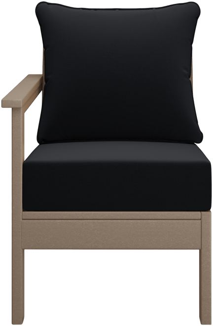 Outdoor Patio Hdpe Left Arm Sectional Navy Blue Corner Club Chair with Patio Cushions