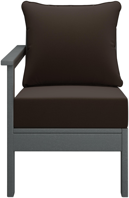 Outdoor Patio Hdpe Left Arm Sectional Navy Blue Corner Club Chair with Patio Cushions