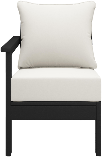 Outdoor Patio Hdpe Left Arm Sectional Navy Blue Corner Club Chair with Patio Cushions