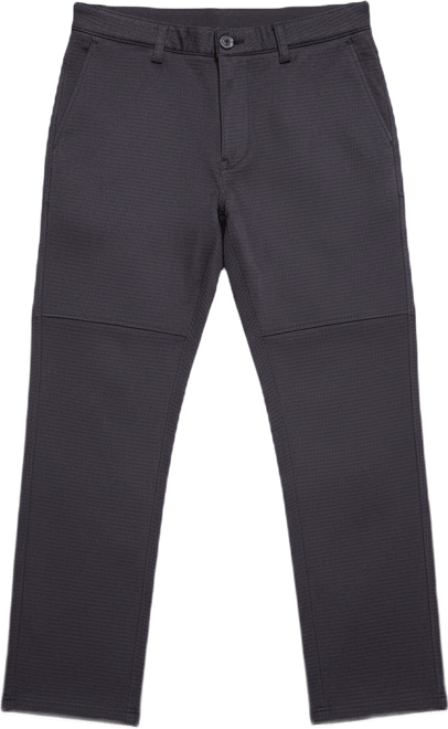 Men's Midnight Black Panel-Waffle Chino Trousers
