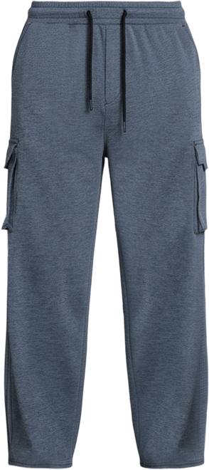 Men's Prussian Blue Heathered-Relaxed Cargo Trousers