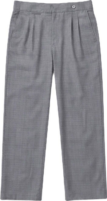 Men's Moon Grey Pleated Relaxed Trousers