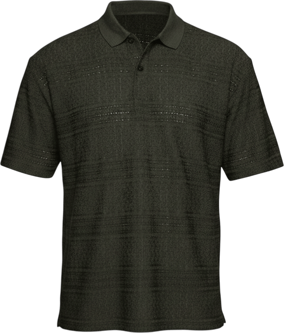 Men's Midnight Black Bohomian Oversized Polo T-Shirt