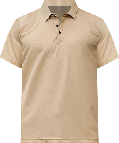 Men's Buff Beige Solid Knit Polo T-Shirt