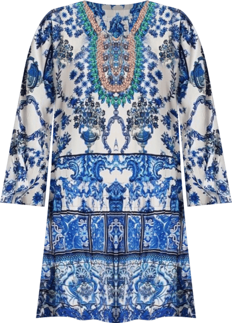 Women's Printed Pleated Short Dress