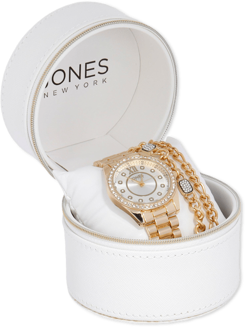 Jones New York Womens 3-Piece Boxed Watch Set