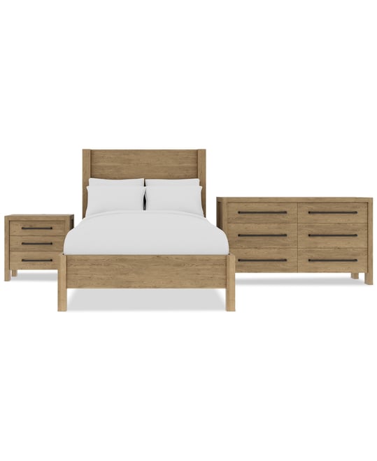 Davie 3-Pc. Full Set (Panel Bed, Dresser & 3-Drawer Nightstand)