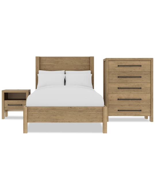 Davie 3-Pc. Full Set (Panel Bed, Chest & 1-Drawer Nightstand)