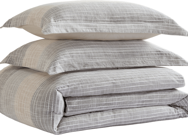 Sand Stripes Textured 2-Pc. Duvet Cover Set, Twin