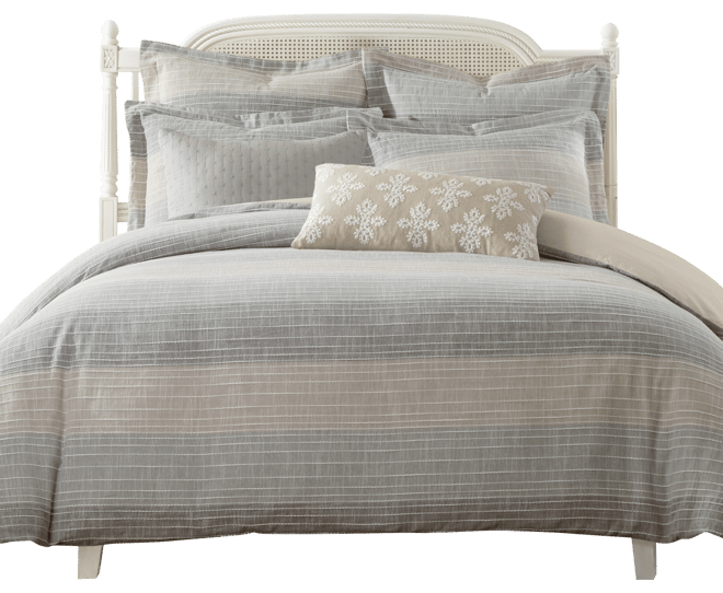 Sand Stripes Textured 3-Pc. Duvet Cover Set, King