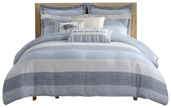 Sand Stripes Textured 3-Pc. Duvet Cover Set, King