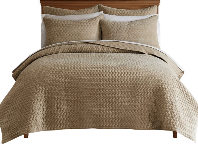 Velvet Stitch Reversible 3-Pc. Quilt Set, Full/Queen