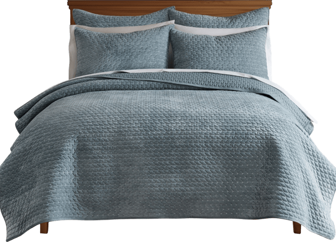 Velvet Stitch Reversible 3-Pc. Quilt Set, Full/Queen