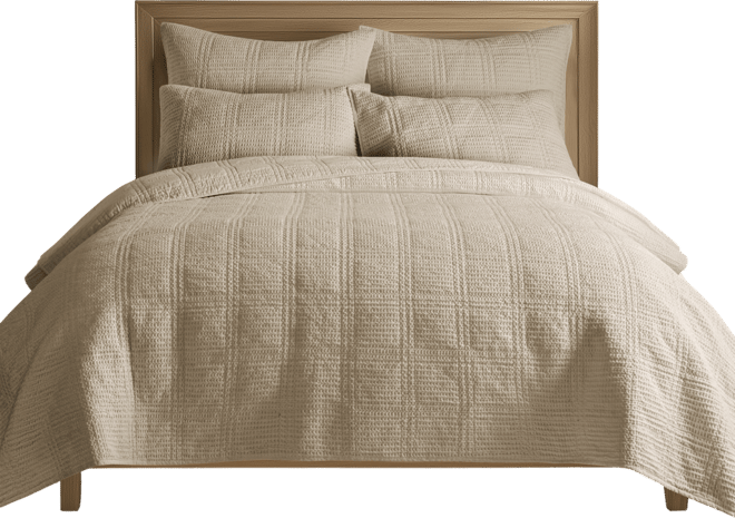 Cloud Waffle Textured 3-Pc. Quilt Set, Full/Queen