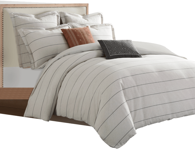 Leo Stripe Textured 3-Pc. Duvet Cover Set, King