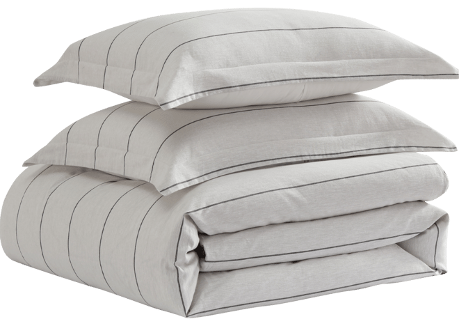 Leo Stripe Textured 3-Pc. Duvet Cover Set, Queen