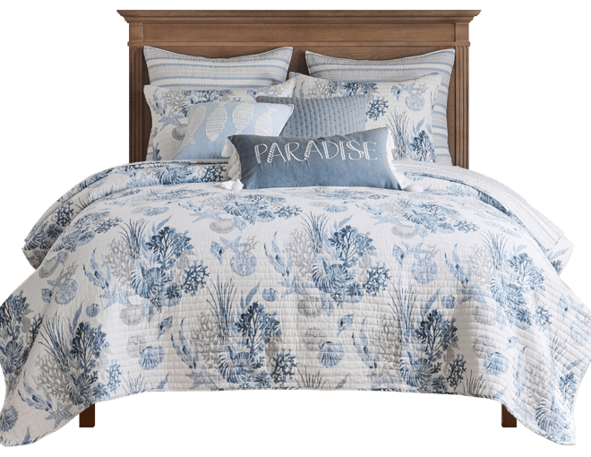 Coral Landing Reversible 3-Pc. Quilt Set, King/California King