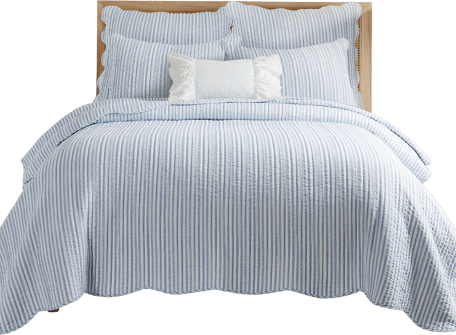 Martha Stripe Reversible 3-Pc. Quilt Set, Full/Queen