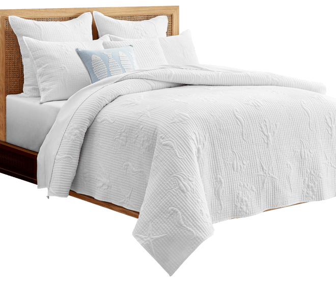 Cross Stitch Sea Textured 3-Pc. Quilt Set, King/California King