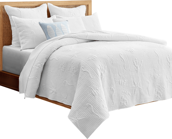 Cross Stitch Sea Textured 3-Pc. Quilt Set, Full/Queen