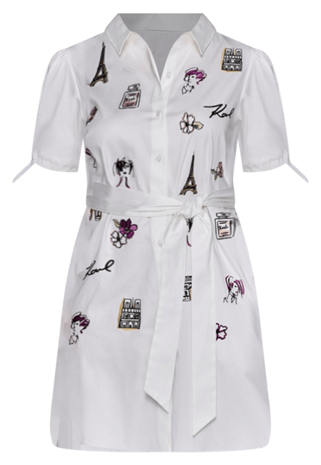 Karl Lagerfeld Paris シャーリングシャツドレス Karl Lagerfeld Paris SKETCH PRINT SHIRT DRESS - Shirts