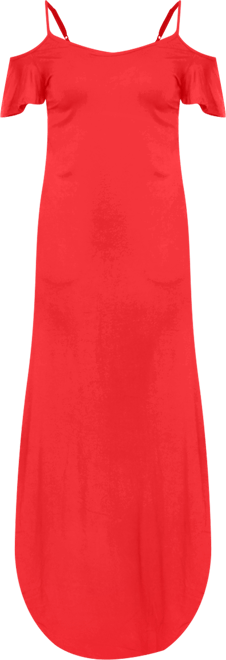 Women's Cold Shoulder Full Length Maxi Dress