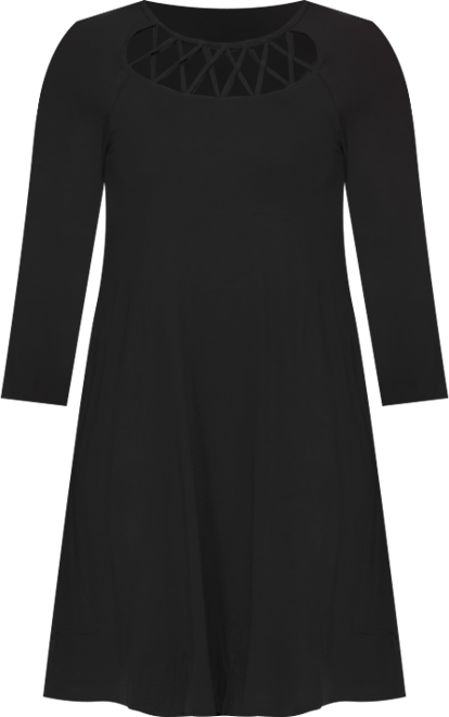 Women's Criss Cross Neckline A-line Dress