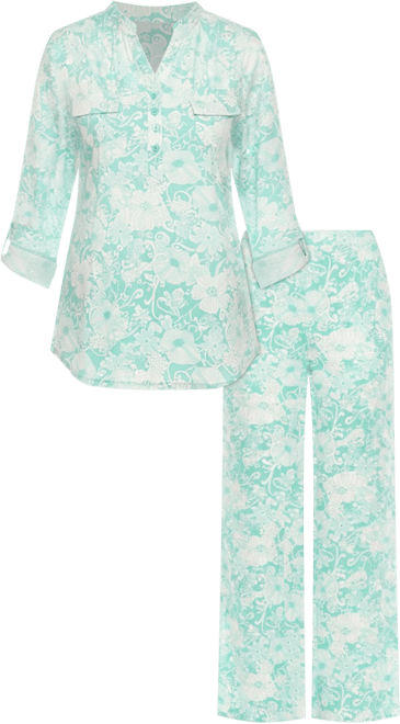 Women's 2-Piece Floral Print Tunic Top and Pants Set