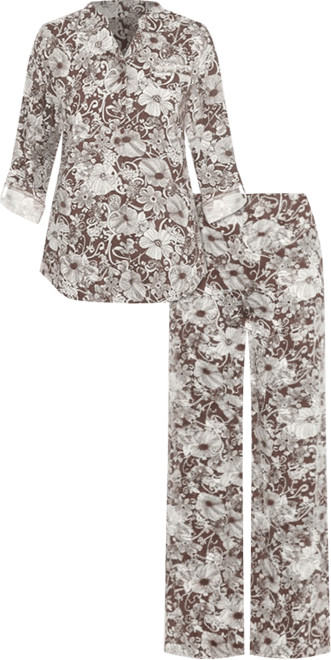 Women's 2-Piece Floral Print Tunic Top and Pants Set