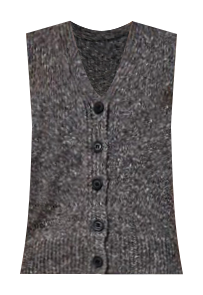 Neck Button Through Vest in Charcoal