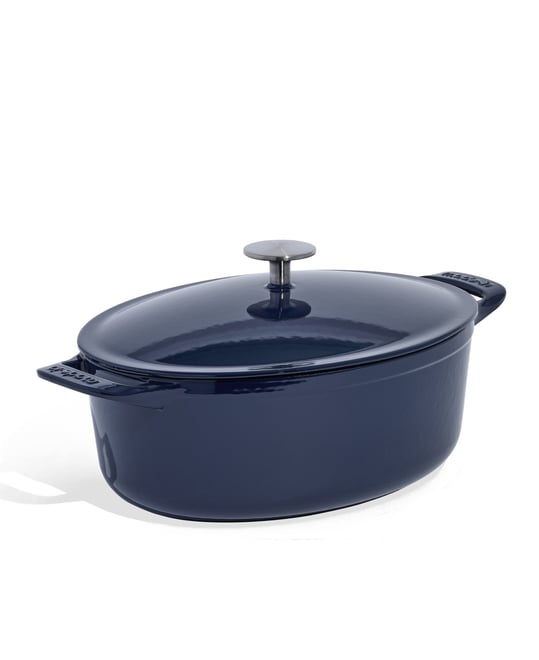 Enameled Cast Iron 7.5-Quarts Oval Dutch Oven with Lid