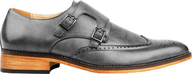 Men's Monk Strap Brogue Dress Shoes